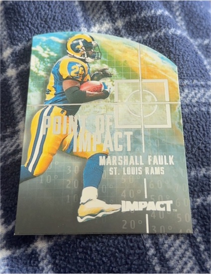2000 SkyBox Impact Point of Impact #4PI Marshall Faulk — front