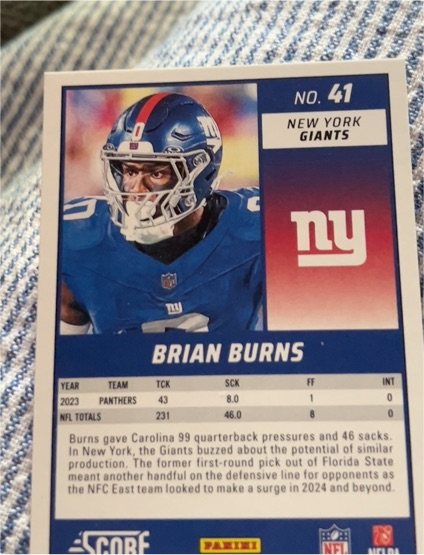 2023 Panini Score #41 Brian Burns — front