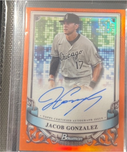 2024 Bowman Sterling #PA-JG Jacob Gonzalez Prospect Auto — front