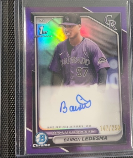2024 Bowman Chrome #CPA-BLA Bairon Ledesma — front