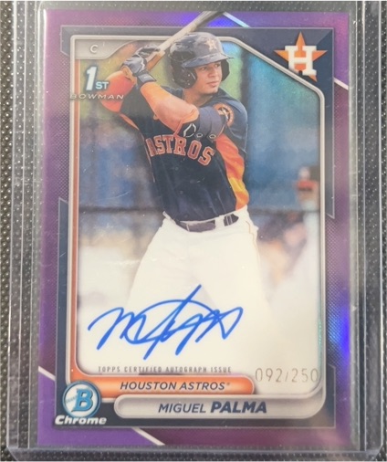 2024 Bowman Chrome #CPA-MP Miguel Palma 1st Bowman Purple Auto /250 — front