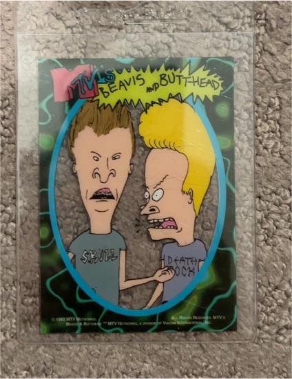 1993 MTV Beavis and Butt-Head Clear Cell Acetate Promo Trading Card — front