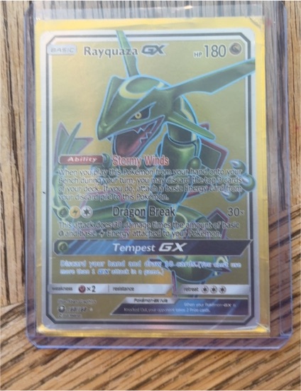 2017 Pokémon Sun & Moon #78 Rayquaza GX — front