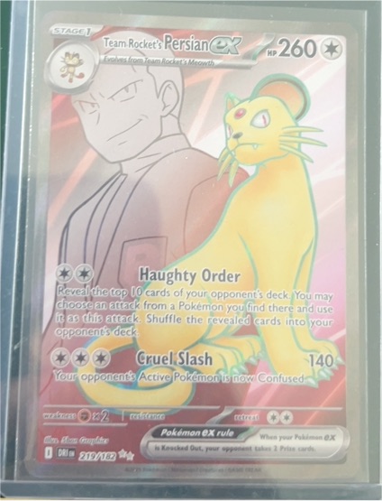 2023 Pokémon SV10: Destined Rivals #219/182 Team Rocket's Persian ex — front