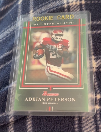 2009 Bowman Draft All-Star Alumni #AA4 Adrian Peterson Oklahoma Sooners — front