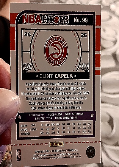 2024-25 Panini Haunted Hoops #99 Clint Capela — back