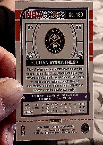 2024-25 Panini NBA Hoops Haunted Hoops #24-25 Julian Strawther — back