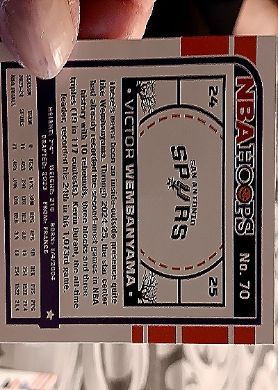 2024-25 Panini Haunted Hoops #70 Victor Wembanyama — back