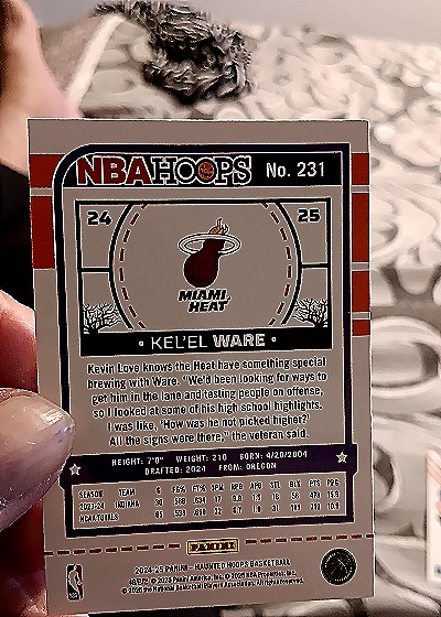 2024-25 Panini NBA Hoops Haunted Hoops #231 Kel'el Ware — back