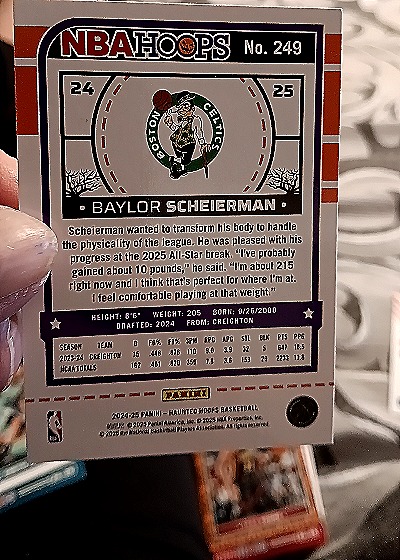 2024-25 Panini Haunted Hoops #249 Baylor Scheierman — back