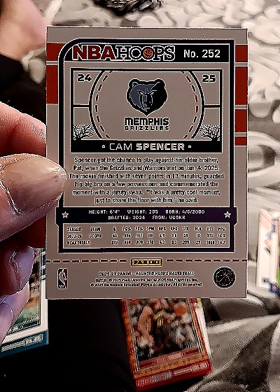 2024-25 Panini NBA Hoops #252 Cam Spencer — back