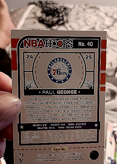 2024-25 Panini NBA Hoops Haunted Hoops #40 Paul George — back