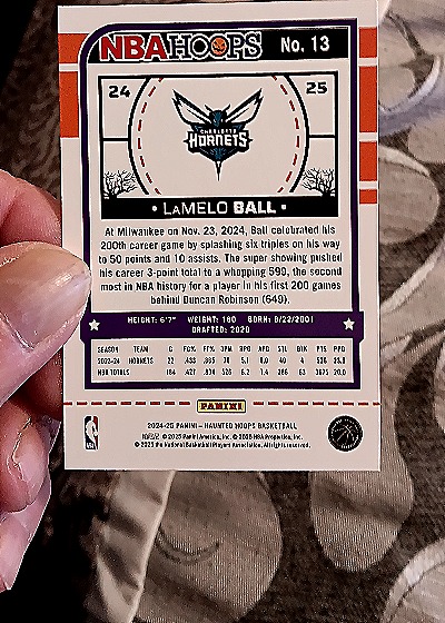 2024-25 Panini Haunted Hoops #24 LaMelo Ball — back