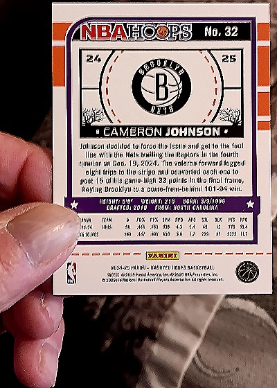 2024-25 Panini NBA Hoops #32 Cameron Johnson — back