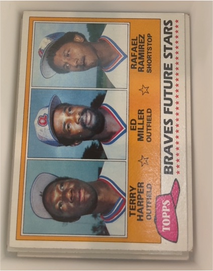1981 Topps #192 Braves Future Stars Rafael Ramirez, Ed Miller, Terry Harper — front