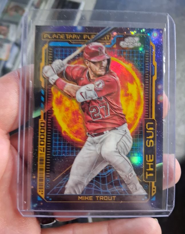 2023 Topps Chrome Cosmic #PPS-2 Planetary Pursuit The Sun Mike Trout — front
