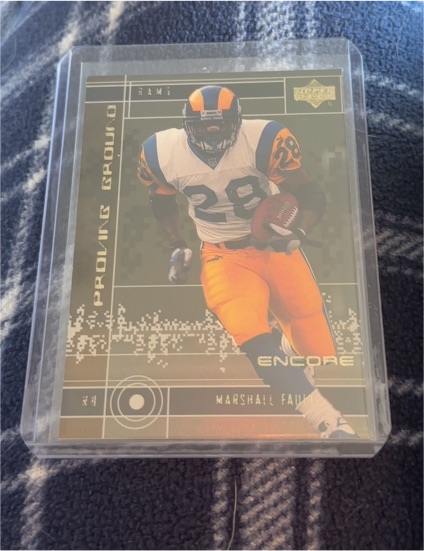 2000 Upper Deck Encore Proving Ground #PG5 Marshall Faulk — front