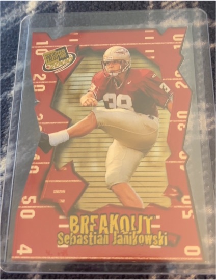 2000 Press Pass Breakout Die-Cut #BO2 Sebastian Janikowski — front