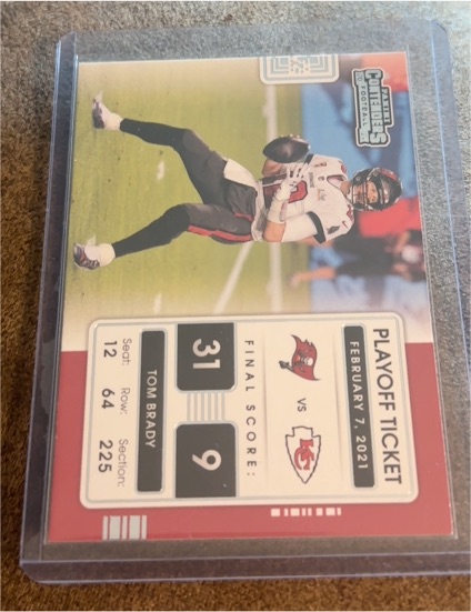 2021 Panini Contenders Playoff Ticket #PLT-TOB Tom Brady — front