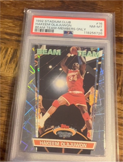 1992 Topps Stadium Club #16 Hakeem Olajuwon Beam Team Members Only — front