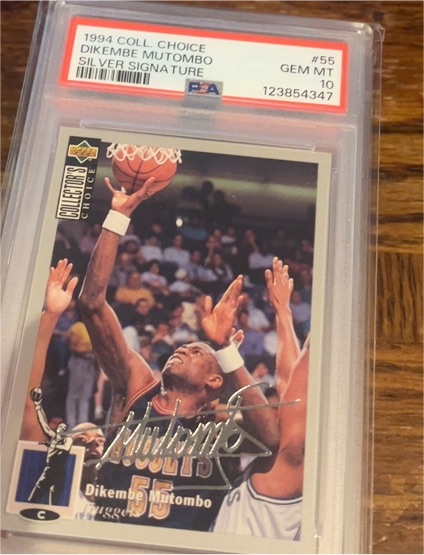 1994 Collector's Choice Silver Signature #55 Dikembe Mutombo — front
