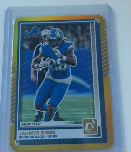 2025 Donruss Press Proof #101 Jahmyr Gibbs — front