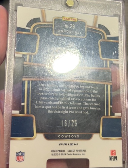2023 Panini Select Football #29 CeeDee Lamb Concourse — front
