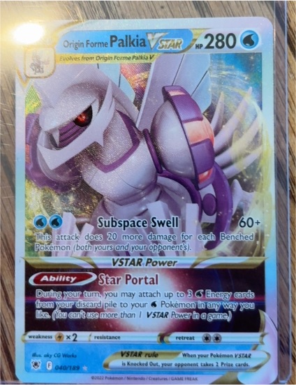 2022 Pokémon Astral Radiance #040 Origin Forme Palkia VSTAR — front
