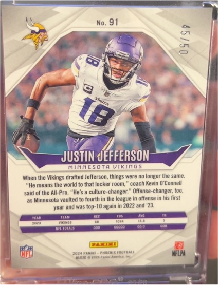 2024 Panini Phoenix Football #91 Justin Jefferson — front