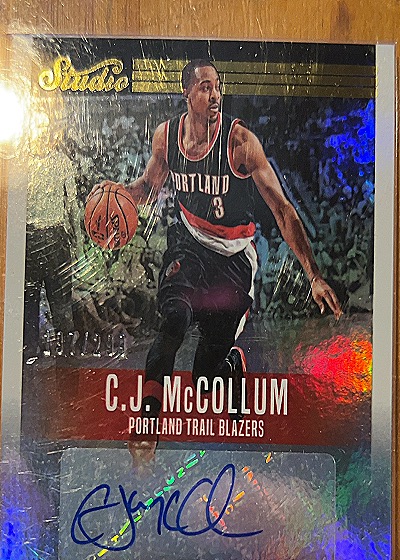 2017-18 Panini Studio #14 C.J. McCollum — front