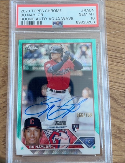 2023 Topps Chrome #RA-BN Bo Naylor Rookie Auto Aqua Wave — front