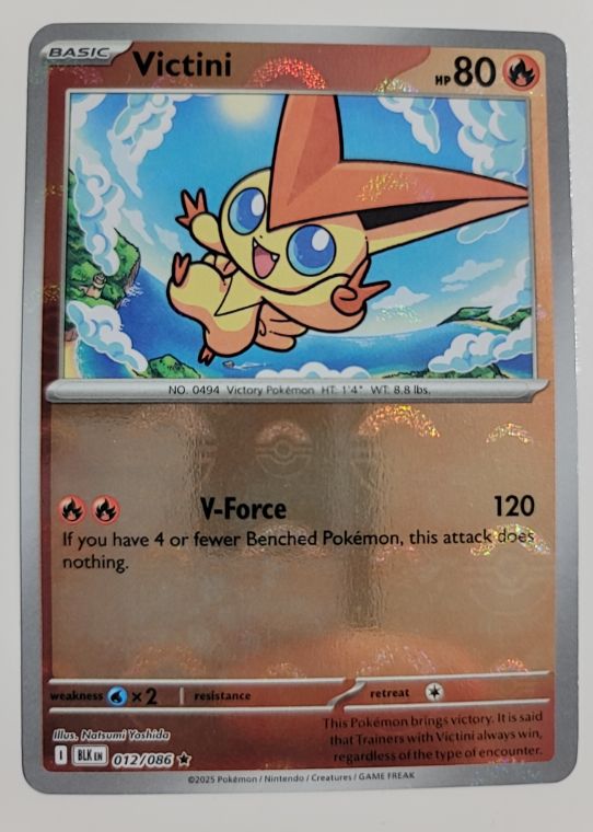 2025 Pokémon Scarlet & Violet Black Bolt #012 Victini — front
