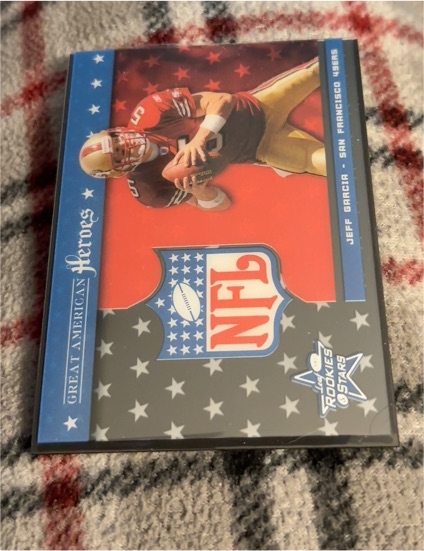 2003 Leaf Rookies & Stars Great American Heroes Jeff Garcia #GAH San Francisco 49ers — front