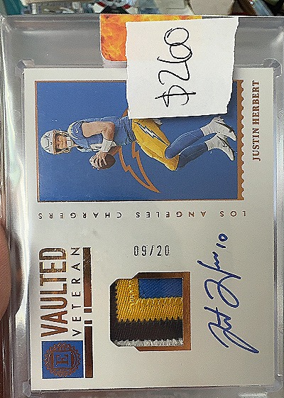 2022 Panini Encased Vaulted Veteran #VV-JH Justin Herbert — front