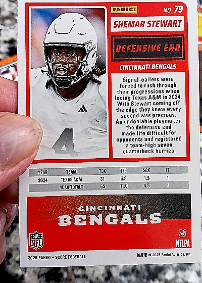 2025 Panini Score A Treat #79 Shemar Stewart — back