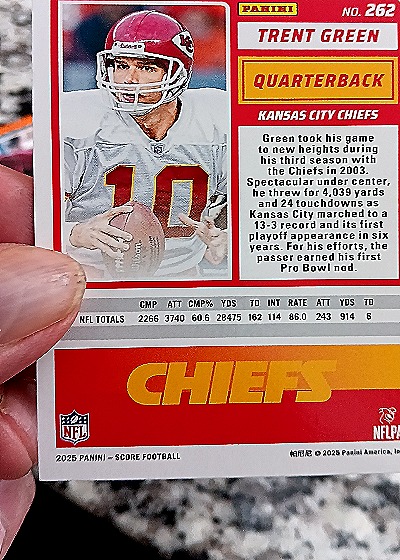 2025 Panini Score #262 Trent Green — back