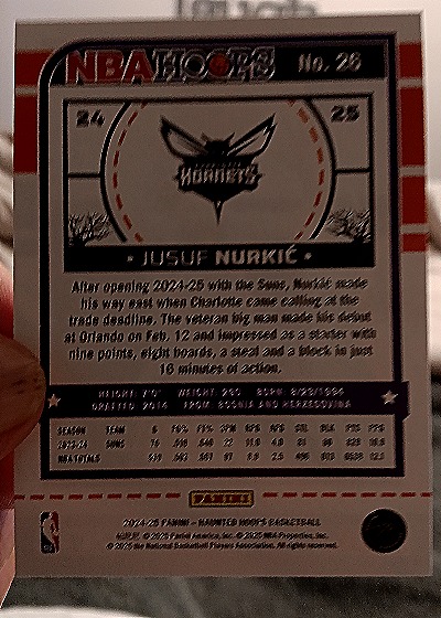 2024-25 Panini NBA Hoops Haunted Hoops #26 Jusuf Nurkic — back