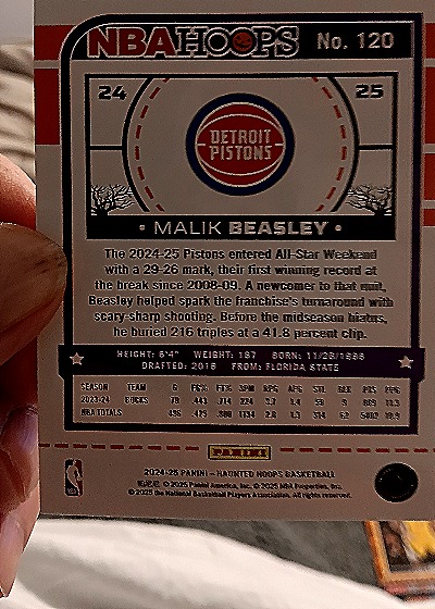2024-25 Panini NBA Hoops #24-25 Malik Beasley — back