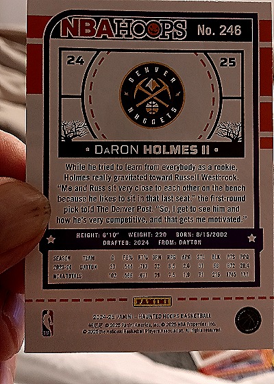 2024-25 Panini Haunted Hoops #246 DaRon Holmes II — back