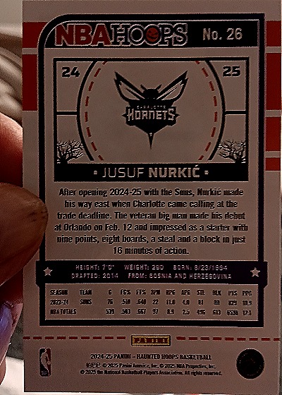 2024-25 Panini NBA Hoops #26 Jusuf Nurkic — back