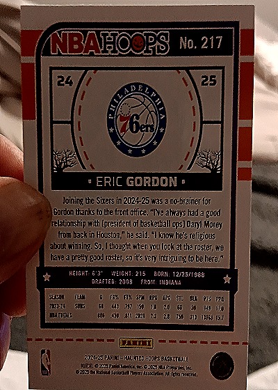 2024-25 Panini NBA Hoops #217 Eric Gordon — back