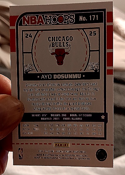 2024-25 Panini NBA Hoops Haunted Hoops #171 Ayo Dosunmu — back