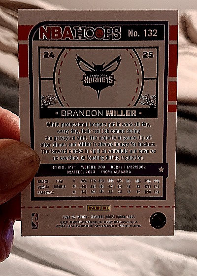 2024-25 Panini Haunted Hoops #132 Brandon Miller — back