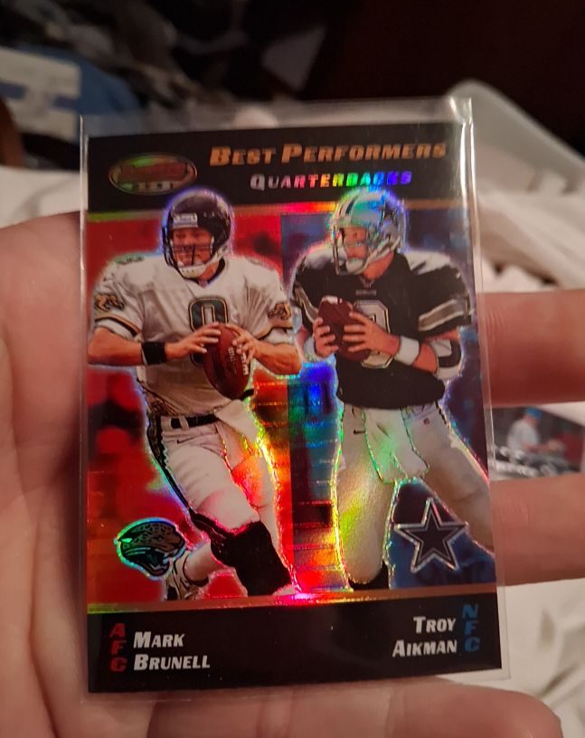 2000 Bowman's Best #95 Mark Brunell / Troy Aikman — front