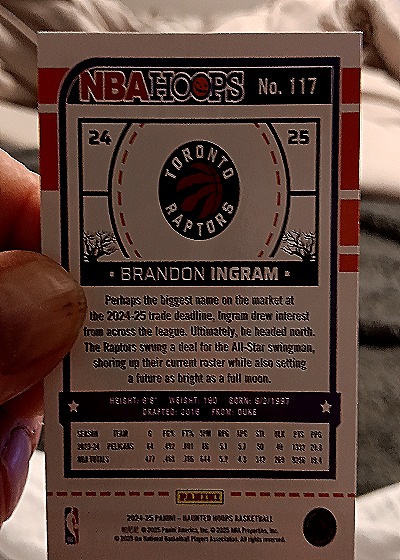 2024-25 Panini NBA Hoops Haunted Hoops #117 Brandon Ingram — back