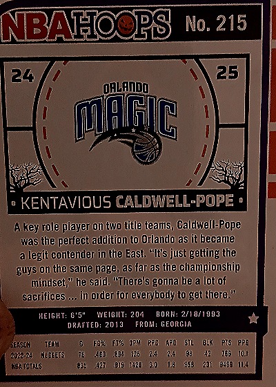 2024-25 Panini NBA Hoops #215 Kentavious Caldwell-Pope — back