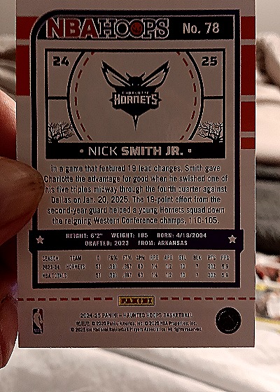 2024-25 Panini Haunted Hoops #78 Nick Smith Jr. — back