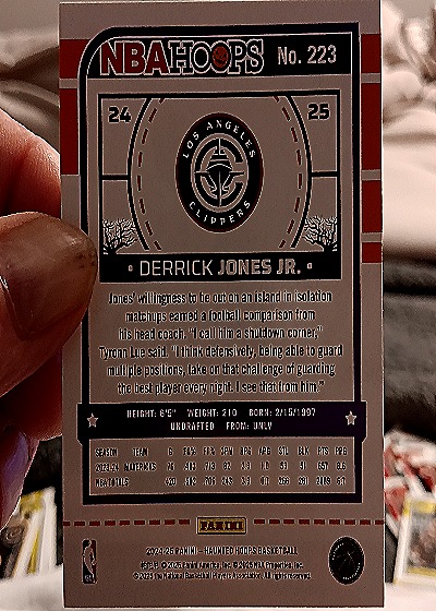 2024-25 Panini Haunted Hoops #223 Derrick Jones Jr. — back
