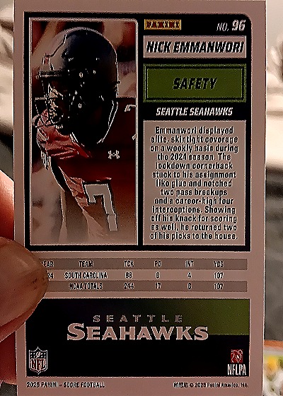 2025 Panini Score #96 Nick Emmanwori — back