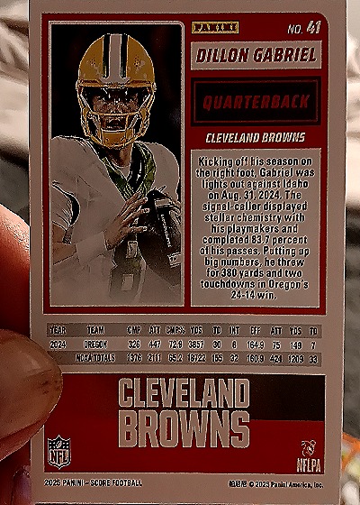 2025 Panini Score-A-Treat #41 Dillon Gabriel — back